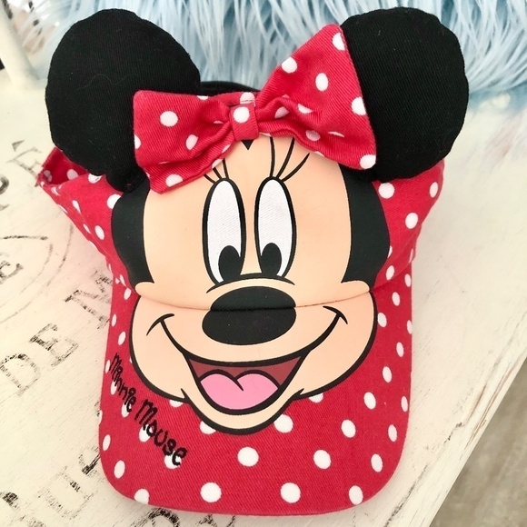 DISNEY, Minnie Mouse, Sun Visor, Adjustable, Child, Size 4 - 6X, Nice Condition - Picture 2 of 9